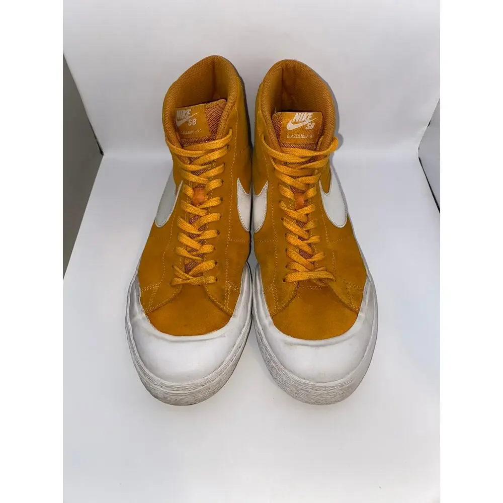 Nike SB Blazer Mid XT Circuit Orange Mustard Gold Suede Skate Shoes Mens 10.5